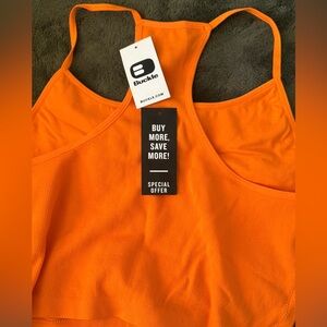 Buckle Women's Bright Orange Ribbed Crop Tank